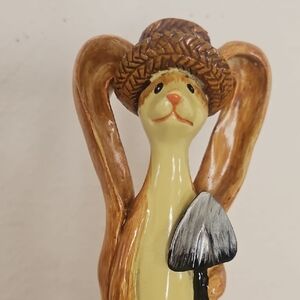 Mrs. Lop Ear Resin Bunny With Hat & Shovel